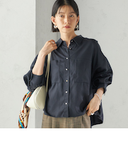 〈手洗い可能〉セルロース ツイル 羽織 シャツ