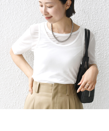 シアー フライス レイヤード TEE