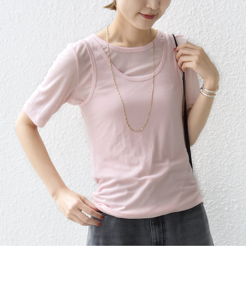 シアー フライス レイヤード TEE