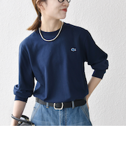【SHIPS any別注】LACOSTE:〈洗濯機可能〉ピケ クルーネック ロンT 25AW