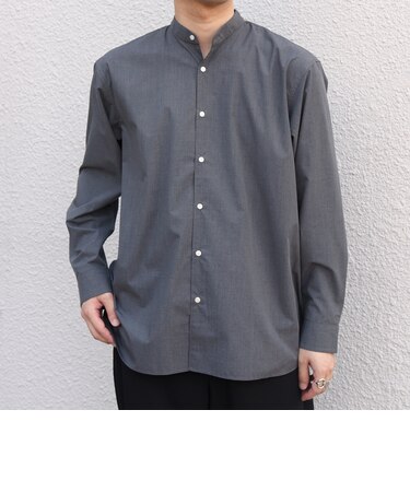 SHIPS any: LIM BLESS ソリッド / ストライプ バンドカラー シャツ 26AW◇