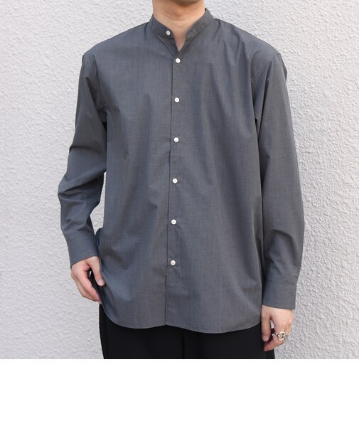 SHIPS any: LIM BLESS ソリッド / ストライプ バンドカラー シャツ 26AW◇