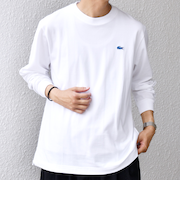 【SHIPS any別注】LACOSTE: ワンポイント ピケ クルーネック Tシャツ 25AW (ロンT)◇