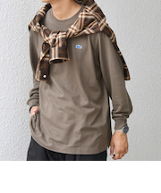 【SHIPS any別注】LACOSTE: ワンポイント ピケ クルーネック Tシャツ 25AW (ロンT)◇