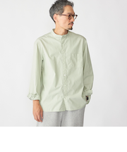 SHIPS: 100S バンドカラー ストライプ シャツ