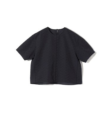 SHIPS Primary Navy Label:〈手洗い可能〉シアー ジャカード TEE ブラウス