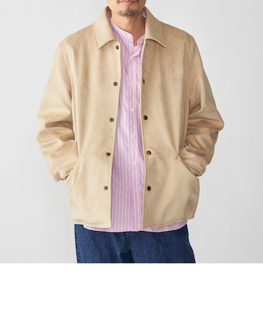 SHIPS: ポリエステル フェイク スエード コーチ ブルゾン