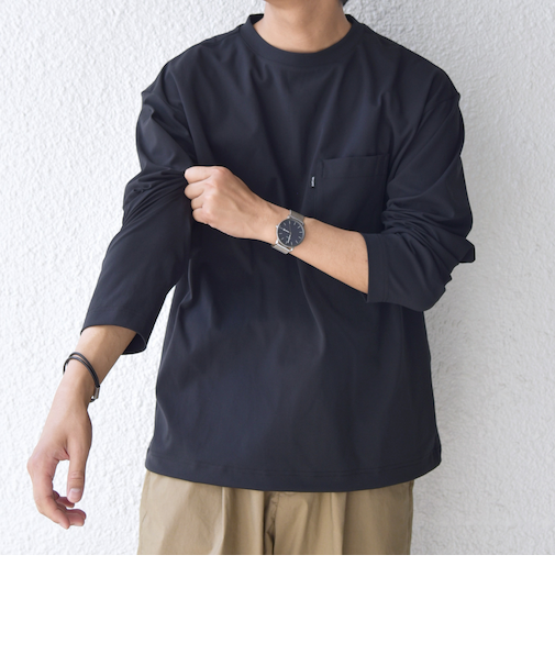 SHIPS any: SORONA(R) ストレッチ ジャージー スピンドル ポケット Tシャツ (ロンT)◇