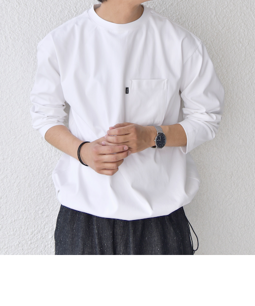 SHIPS any: SORONA(R) ストレッチ ジャージー スピンドル ポケット Tシャツ (ロンT)◇