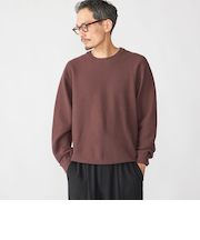 SHIPS:〈手洗い可能〉TEXBRID(R) コットン ウール ピケ クルーネック ニット