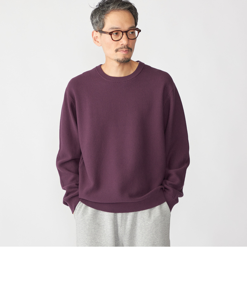 SHIPS:〈手洗い可能〉TEXBRID(R) コットン ウール ピケ クルーネック ニット