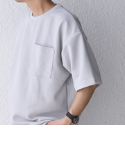 SHIPS any: 〈洗濯機可能〉フクレ ジャカード リラックス ポケット Tシャツ◇