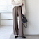 〈UVカット/防シワ加工〉梳毛調 ストレッチ ドロスト パンツ
