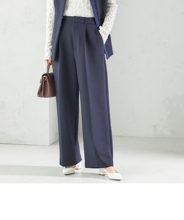 〈洗濯機可能 / セレモニー対応可〉ポリエステル レーヨン ダンボール ストレート パンツ