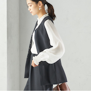 〈洗濯機可能 / セレモニー対応可〉ポリエステル レーヨン ダンボール ジレ