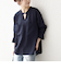SHIPS any:〈洗濯機可能〉ツイード ライク オーバー ブラウス［NAVY BLUE］