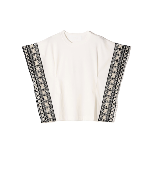 assiette:〈手洗い可能〉トーション レース ポンチョ カットソー