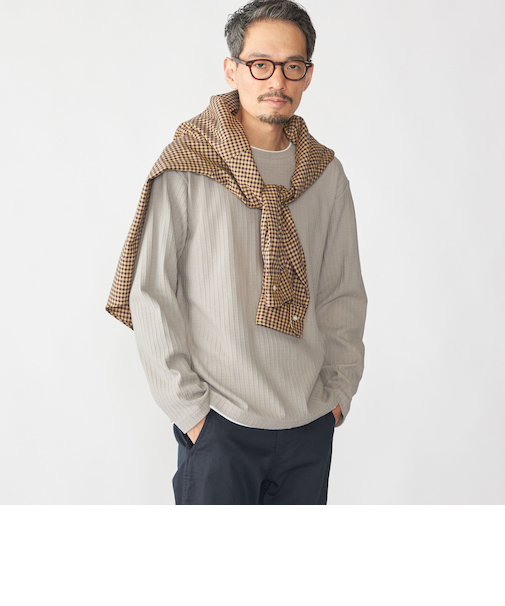 SHIPS: フェイク レイヤード クルーネック ロングスリーブ