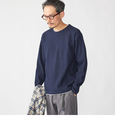 SHIPS: フェイク レイヤード クルーネック ロングスリーブ