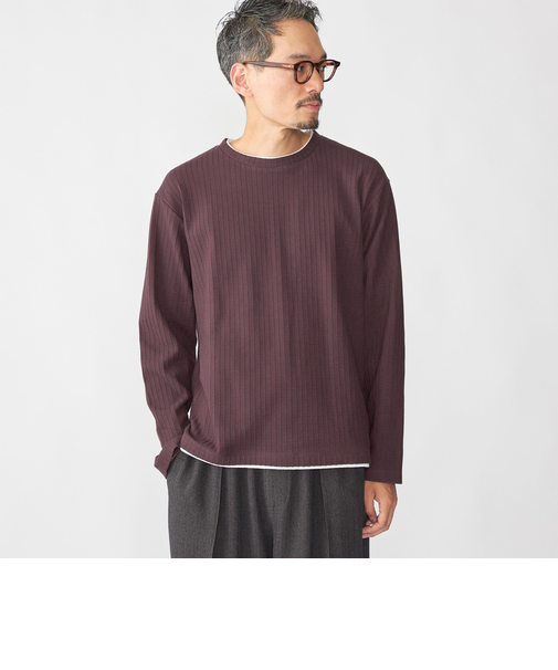 SHIPS: フェイク レイヤード クルーネック ロングスリーブ