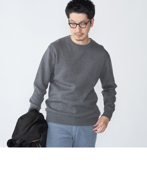 SHIPS:〈洗濯機可能〉 コットン カシミヤ ソリッド クルーネック