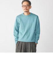 SHIPS:〈洗濯機可能〉 コットン カシミヤ ソリッド クルーネック ニット