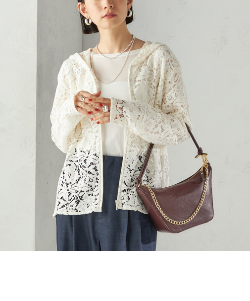 〈手洗い可能〉レース ジップアップ パーカ