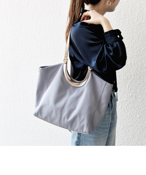 SHIPS シップス A4可 トートバッグ ハンドバッグ 革 グレー系 肩掛け 予約》SHIPS any: 3WAY バイカラー A4 トート バッグ｜シップス
