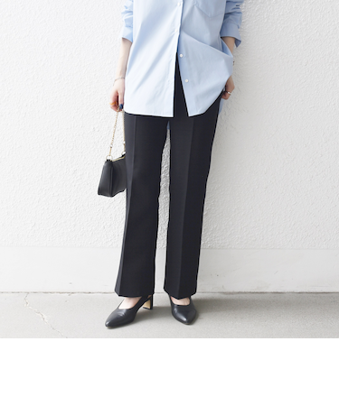 SHIPS any:〈洗濯機可能〉ダブルクロス セミフレア パンツ［NAVY BLUE］