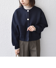 《一部追加・新色予約》SHIPS Colors:〈手洗い可能〉メタルボタン クルーネック カーディガン◆