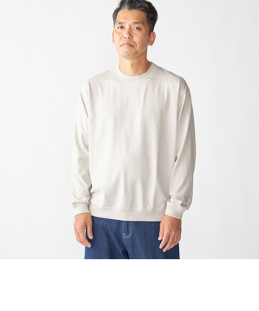 SHIPS: AUTHENTIC コットン スウェット ロングスリーブ Tシャツ