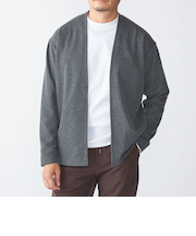 SHIPS:〈手洗い可能〉ドビー メッシュ ノーカラー カーディガン