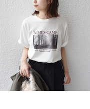 SHIPS Colors:〈接触冷感・UVカット〉AVENUE フォト Tシャツ◇