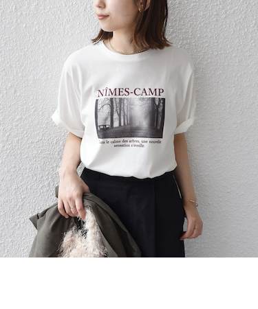 SHIPS Colors:〈接触冷感・UVカット〉AVENUE フォト Tシャツ◇