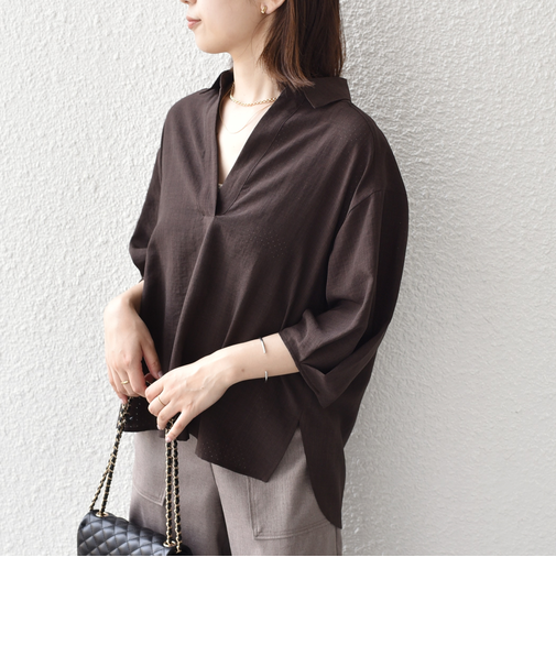 SHIPS Colors:〈手洗い可能〉パンチング スキッパー シャツ