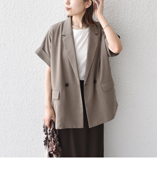 SHIPS Colors:〈手洗い可能〉クリスピー ショートスリーブ ジャケット