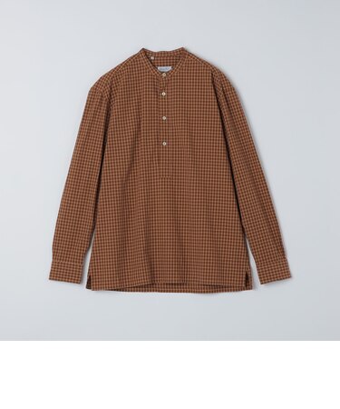 【SHIPS別注】Salvatore Piccolo: チェック プルオーバー バンドカラー シャツ