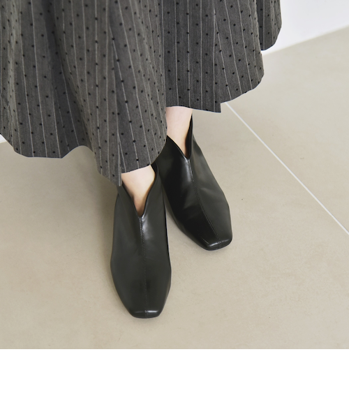 quaranciel: Vカット スクエアトゥ ショート ブーツ｜シップスの通販