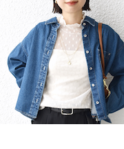 《予約》〈手洗い可能〉フラワー チュール ハイネック プルオーバー
