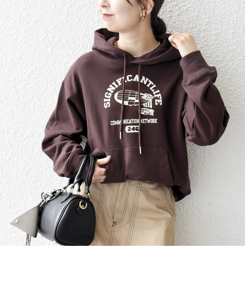 《一部追加予約》【SHIPS any別注】THE KNiTS:〈洗濯機可能〉ロゴプリント フーディー パーカー