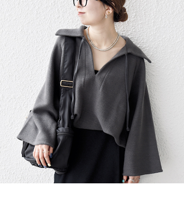 SHIPS any:〈手洗い可能〉サカリバ スキッパー ビッグカラー プルオーバー