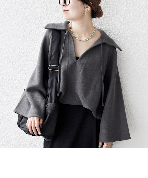 SHIPS any:〈手洗い可能〉サカリバ スキッパー ビッグカラー プルオーバー