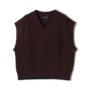 SHIPS Primary Navy Label:〈手洗い可能〉メッシュ ライン ニット ベスト