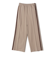 SHIPS Primary Navy Label:ピンタック ジャージー ライン パンツ