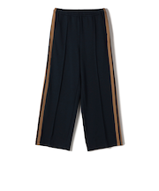 SHIPS Primary Navy Label:ピンタック ジャージー ライン パンツ