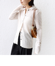 【WEB限定】〈手洗い可能〉ランダムブルーゼ シャツ カーディガン