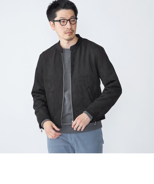 値下げ/美品/春向けSHIPS ポリエステルフェイクスエード シングルライダース SHIPS: ポリエステル フェイクスエード シングル ライダース