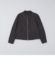 SHIPS: ポリエステル フェイク スエード シングル ライダース