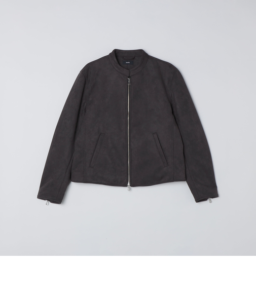 SHIPS: ポリエステル フェイク スエード シングル ライダース