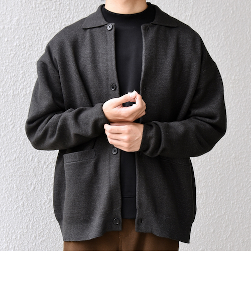 malo マーロ イタリア製 ハイゲージ ジップアップ コットンニット L